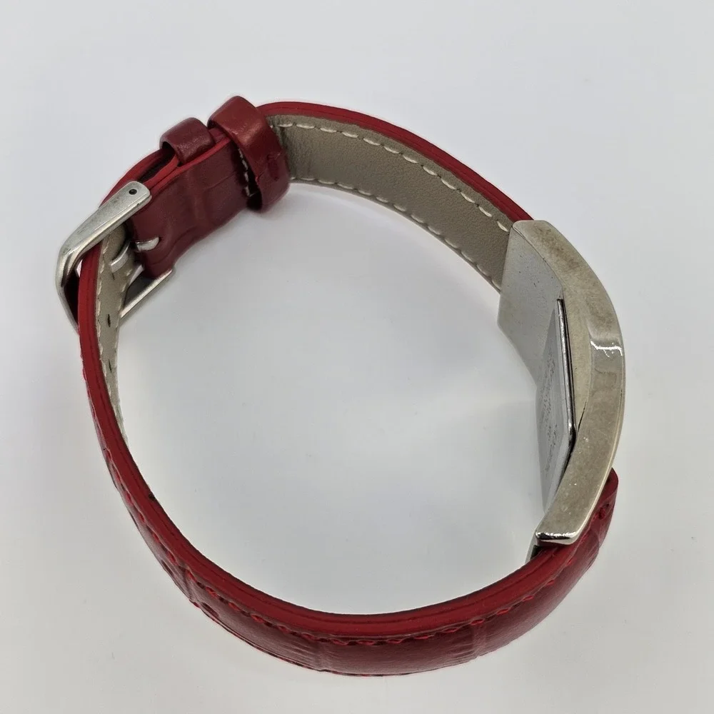 Armitron Analog Women's Watch 30MM Yellow Dial NEW Red Leather Bands NEW Battery